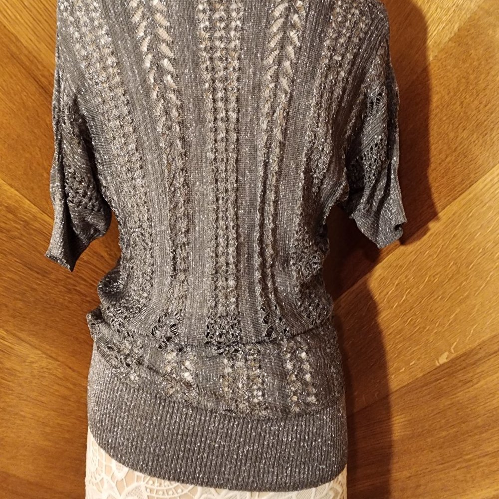 The Limited Gray & Silver Sheer Sweater - Sz M